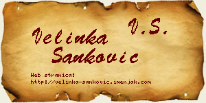 Velinka Sanković vizit kartica